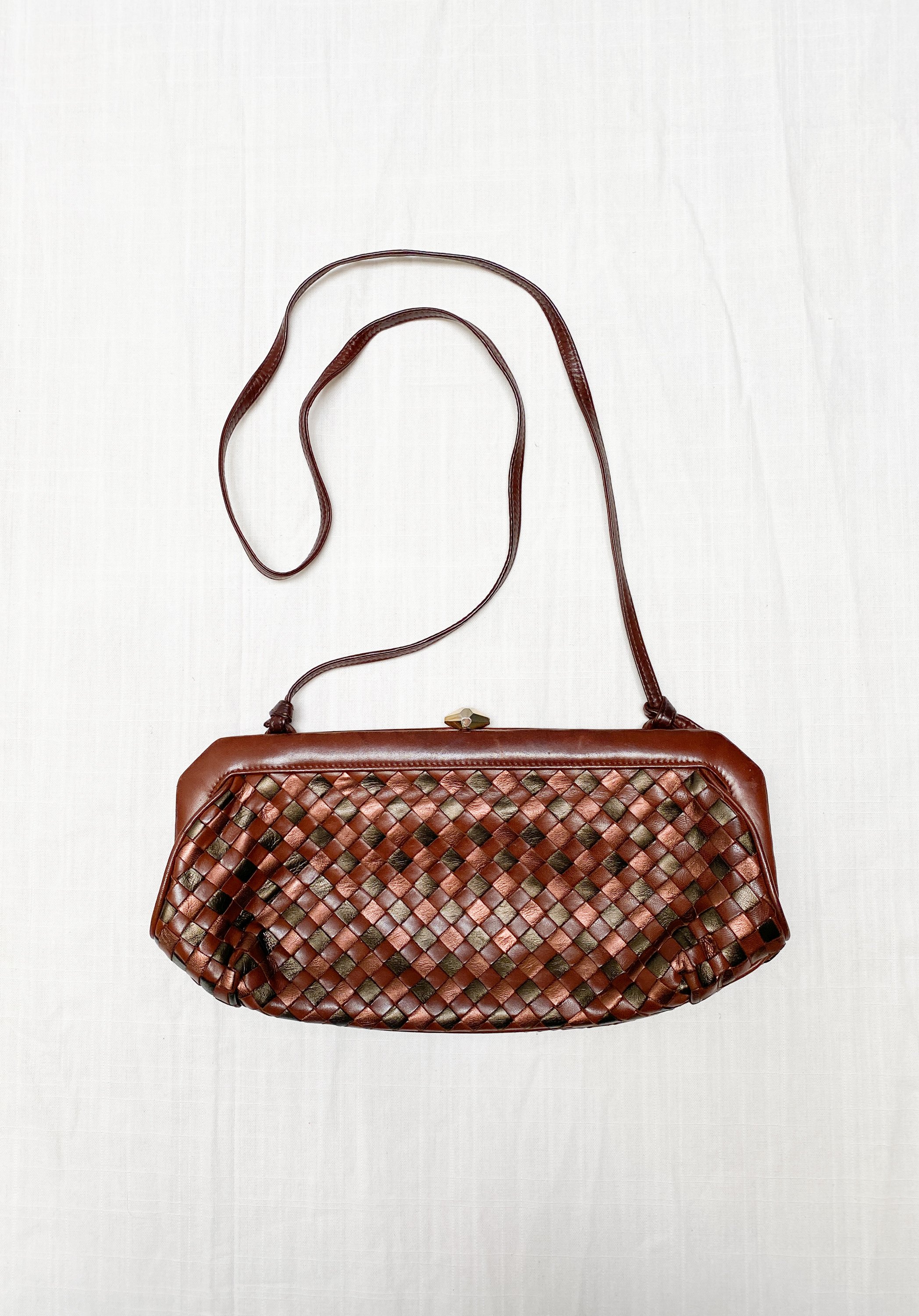 1980s Bottega Veneta Intreciatto Woven Leather Clutch with 1980s Bottega Veneta Intreciatto Woven Leather Clutch with